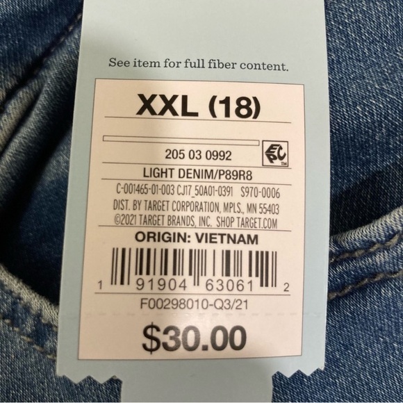 Girls Jean Overalls Size 18 XXL Light Denim Bib Overalls Stretch - Picture 8 of 16